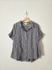 Anthropologie Gingham Relaxed Top (L)