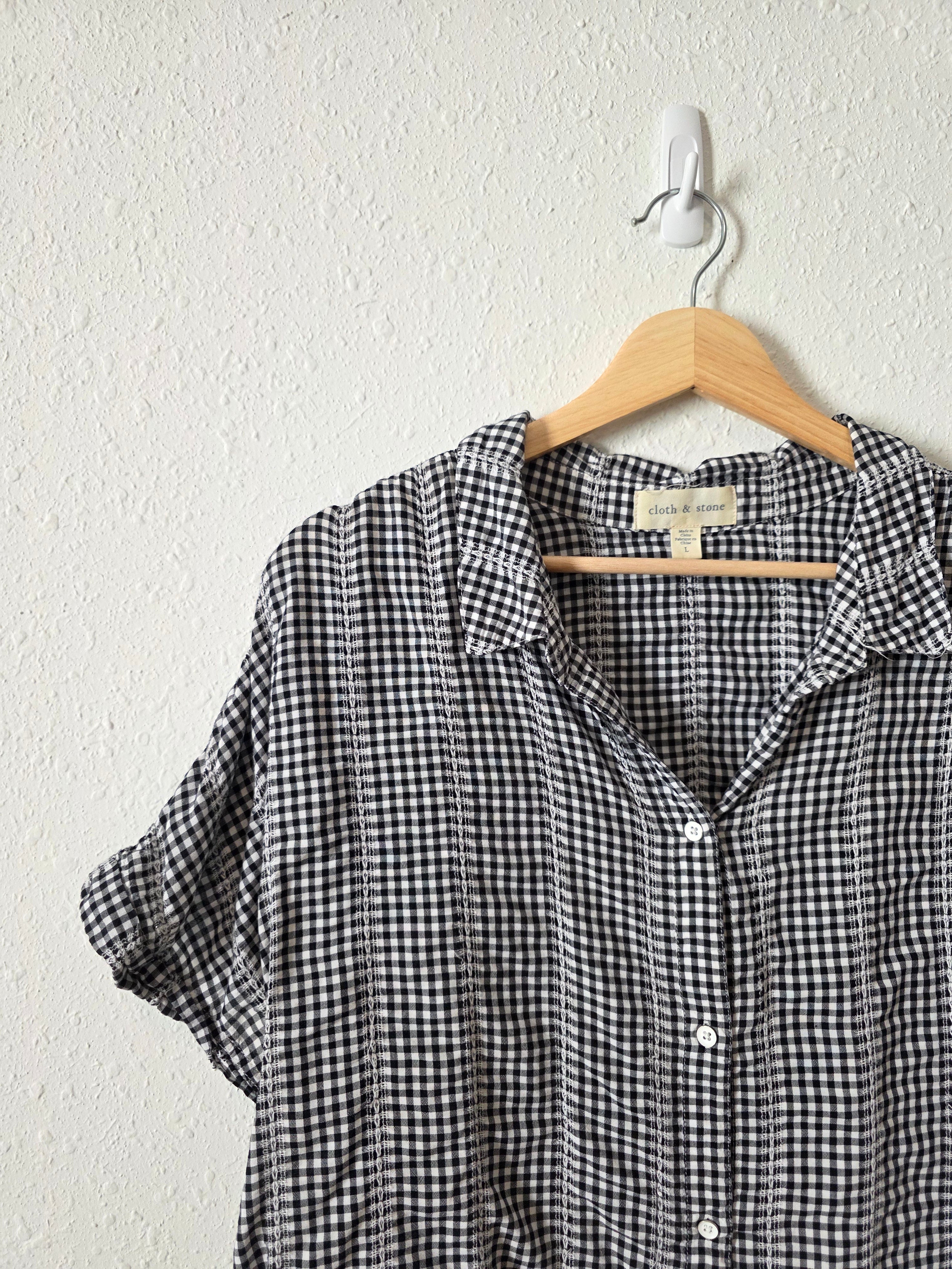 Anthropologie Gingham Relaxed Top (L)