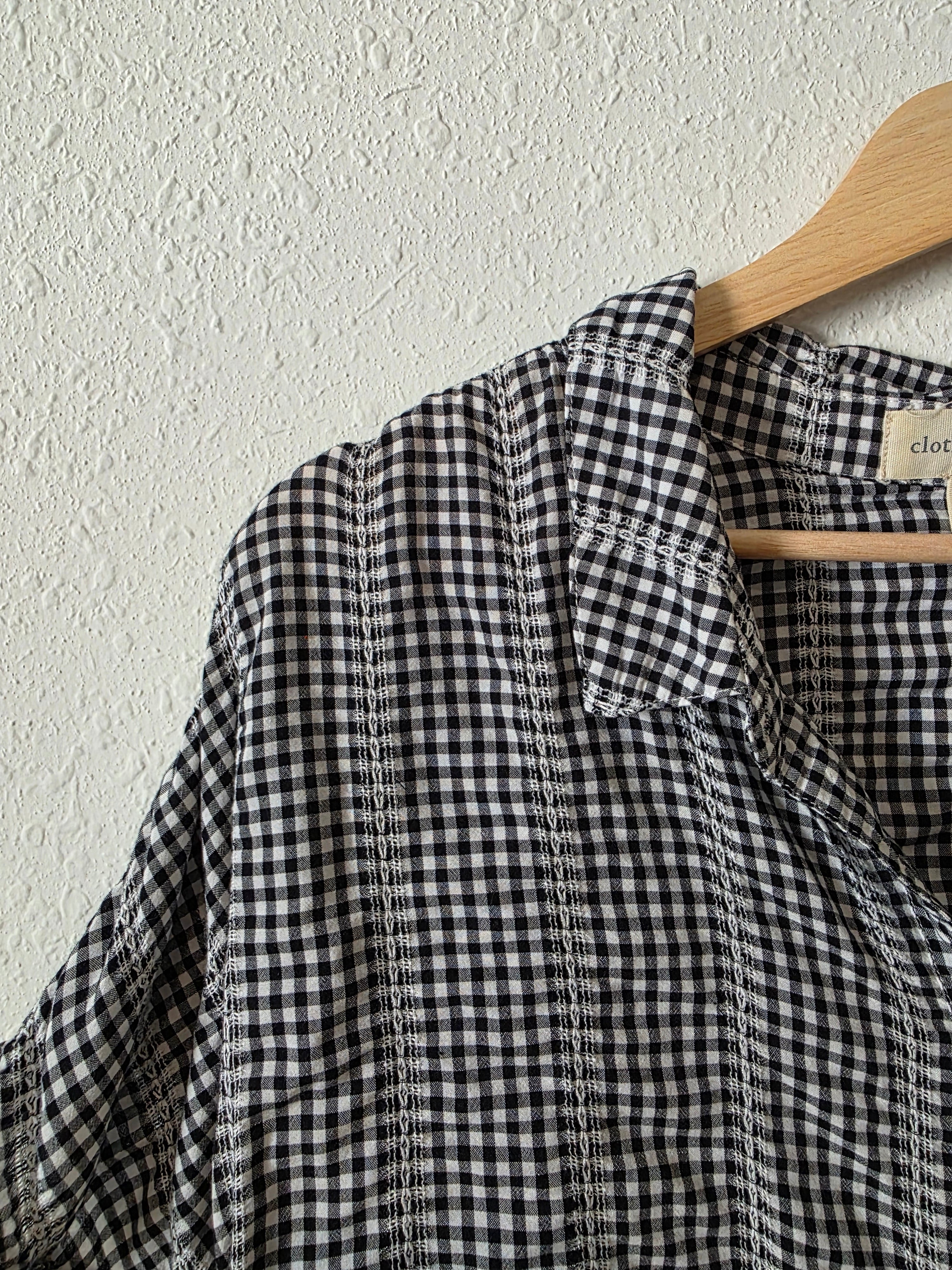 Anthropologie Gingham Relaxed Top (L)