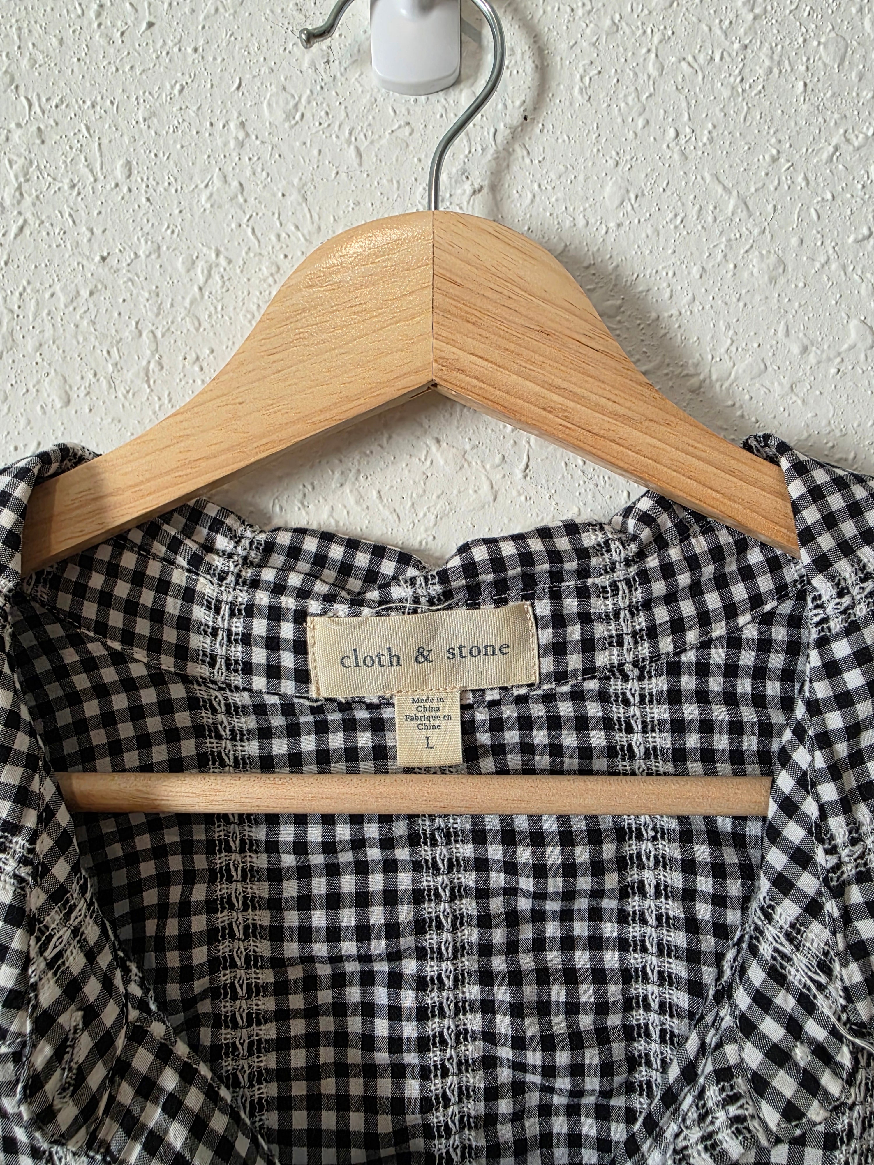 Anthropologie Gingham Relaxed Top (L)