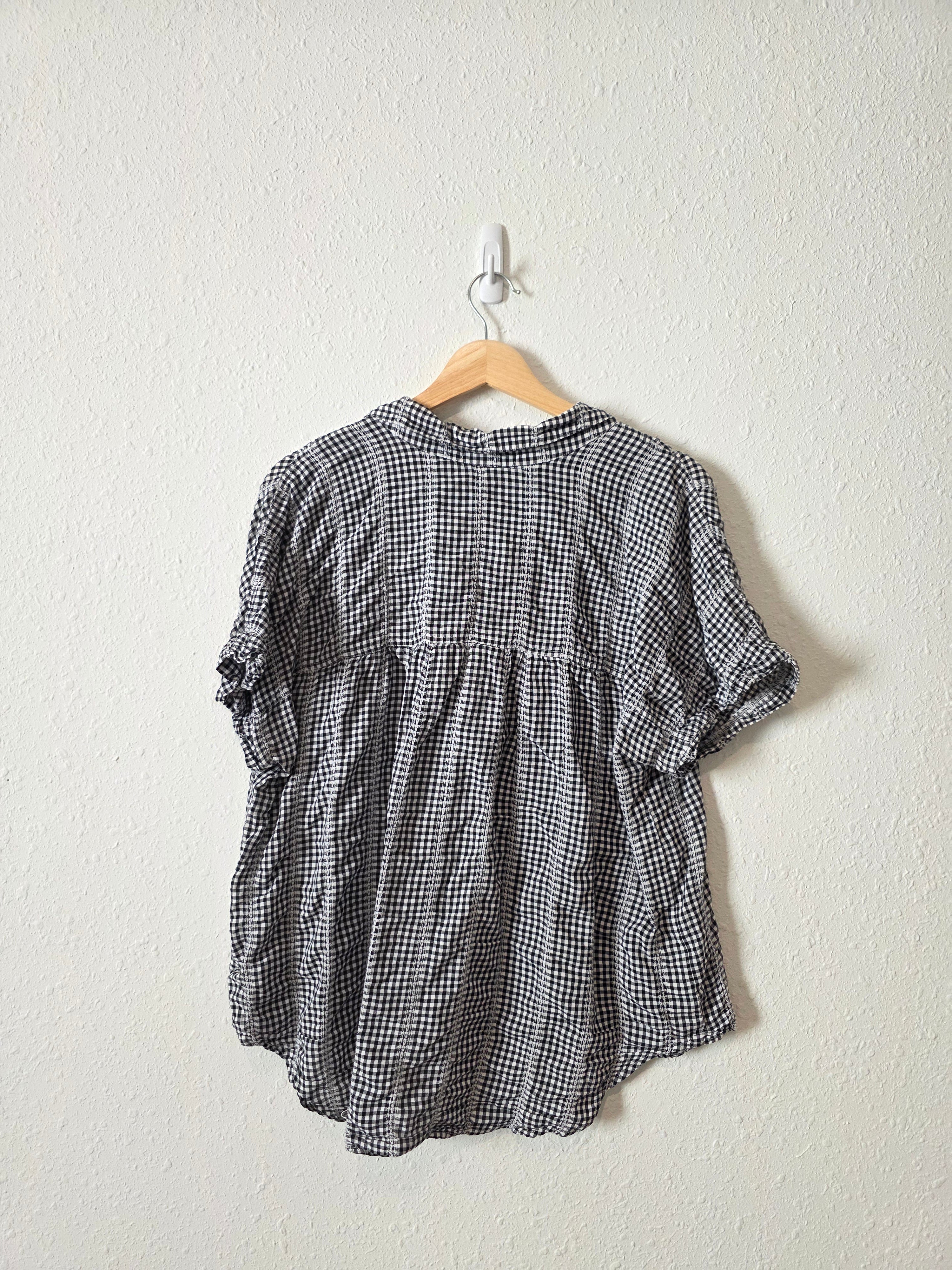 Anthropologie Gingham Relaxed Top (L)