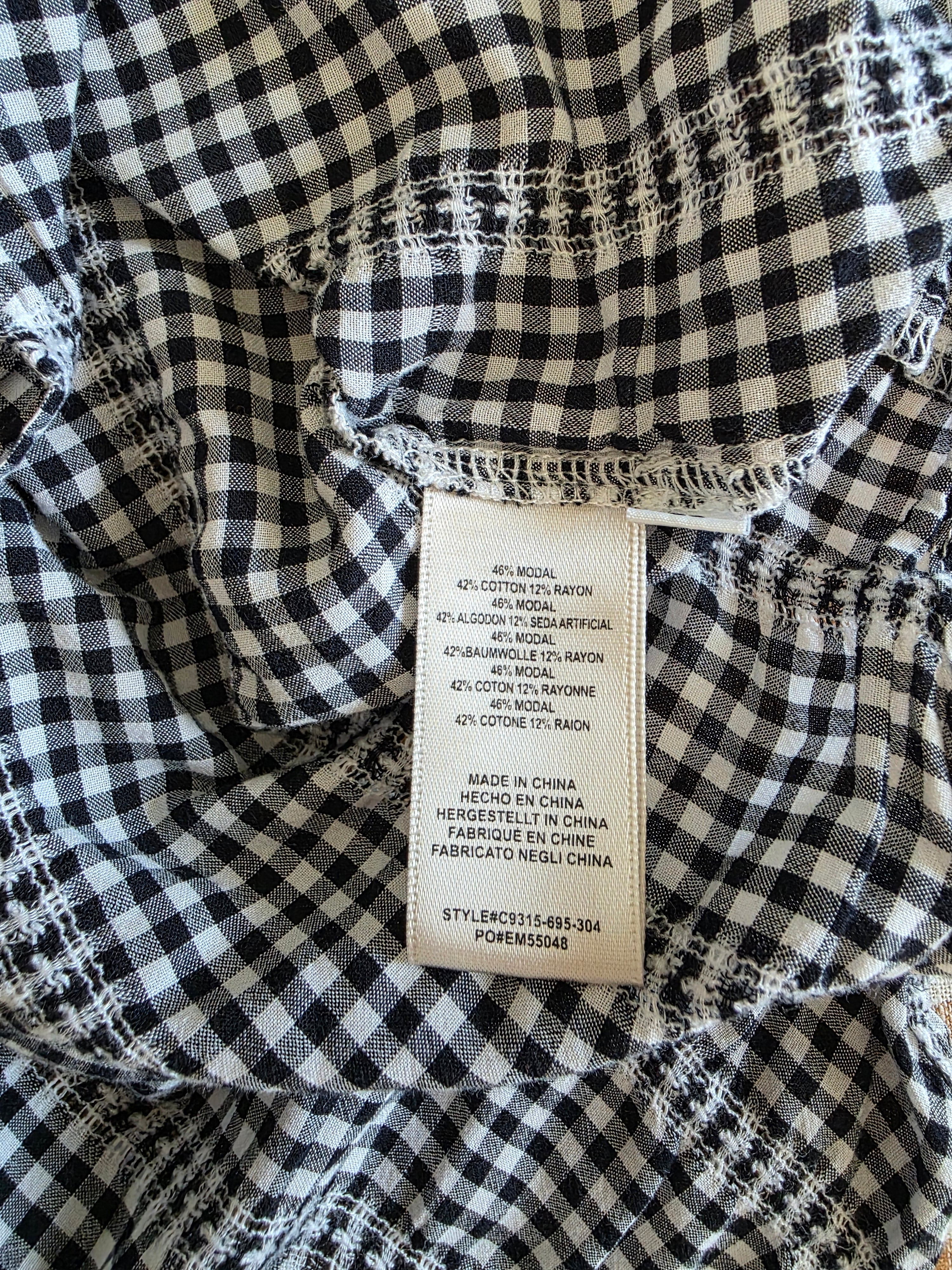 Anthropologie Gingham Relaxed Top (L)