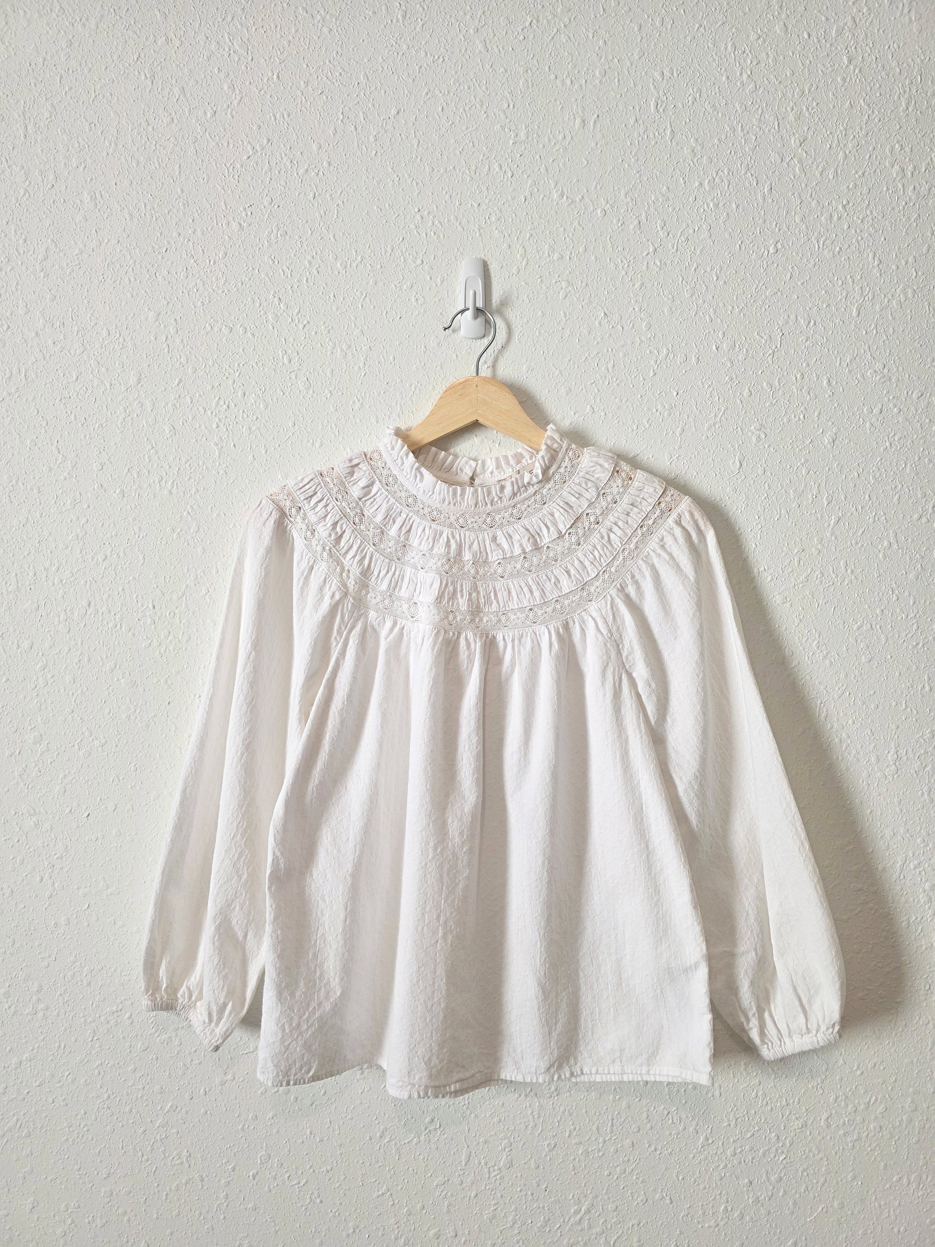 Loft Puff Sleeve Cotton Linen Top (XSP)