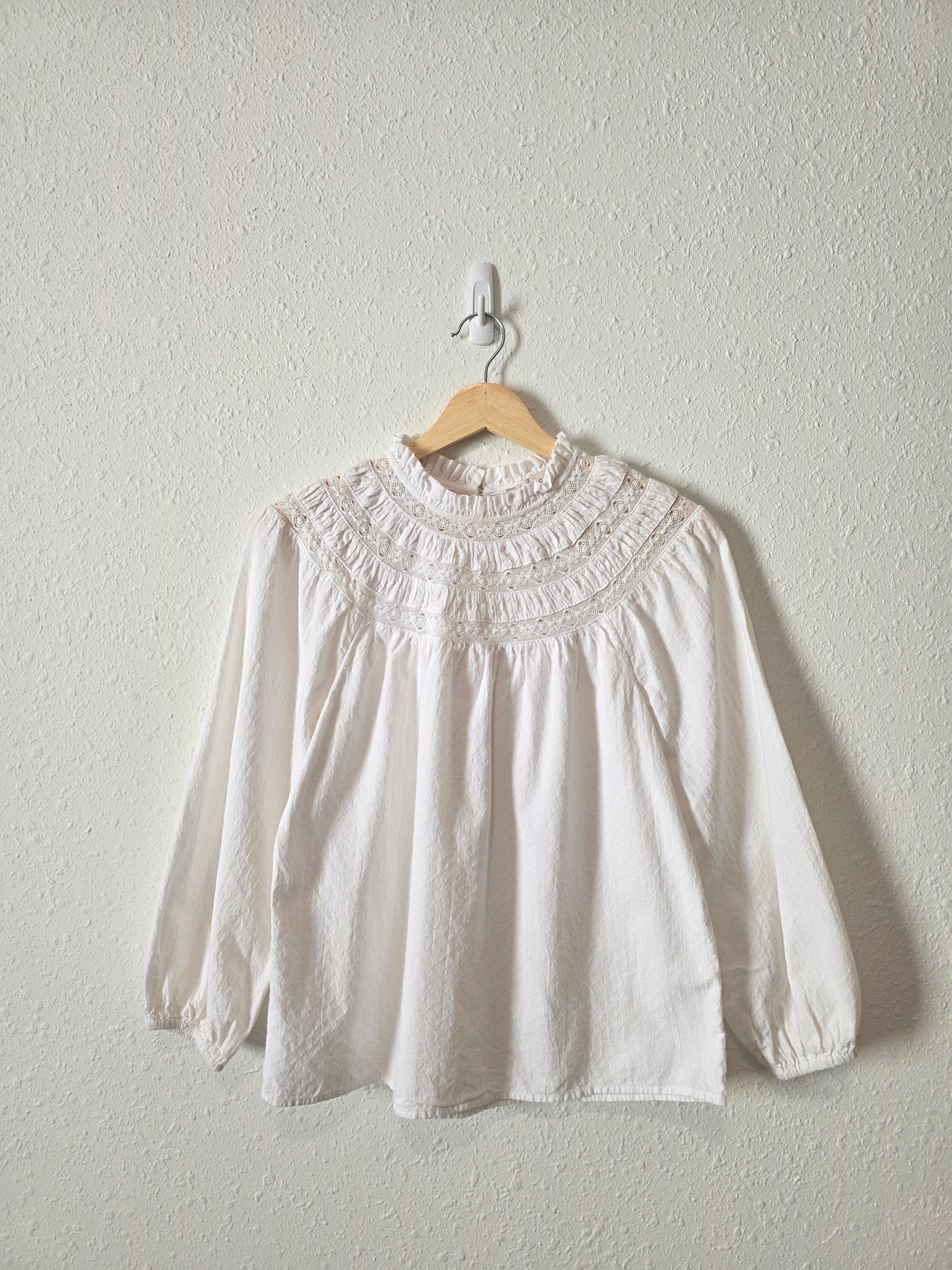 Loft Puff Sleeve Cotton Linen Top (XSP)
