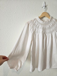 Loft Puff Sleeve Cotton Linen Top (XSP)