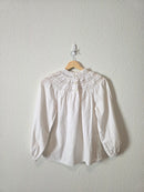 Loft Puff Sleeve Cotton Linen Top (XSP)