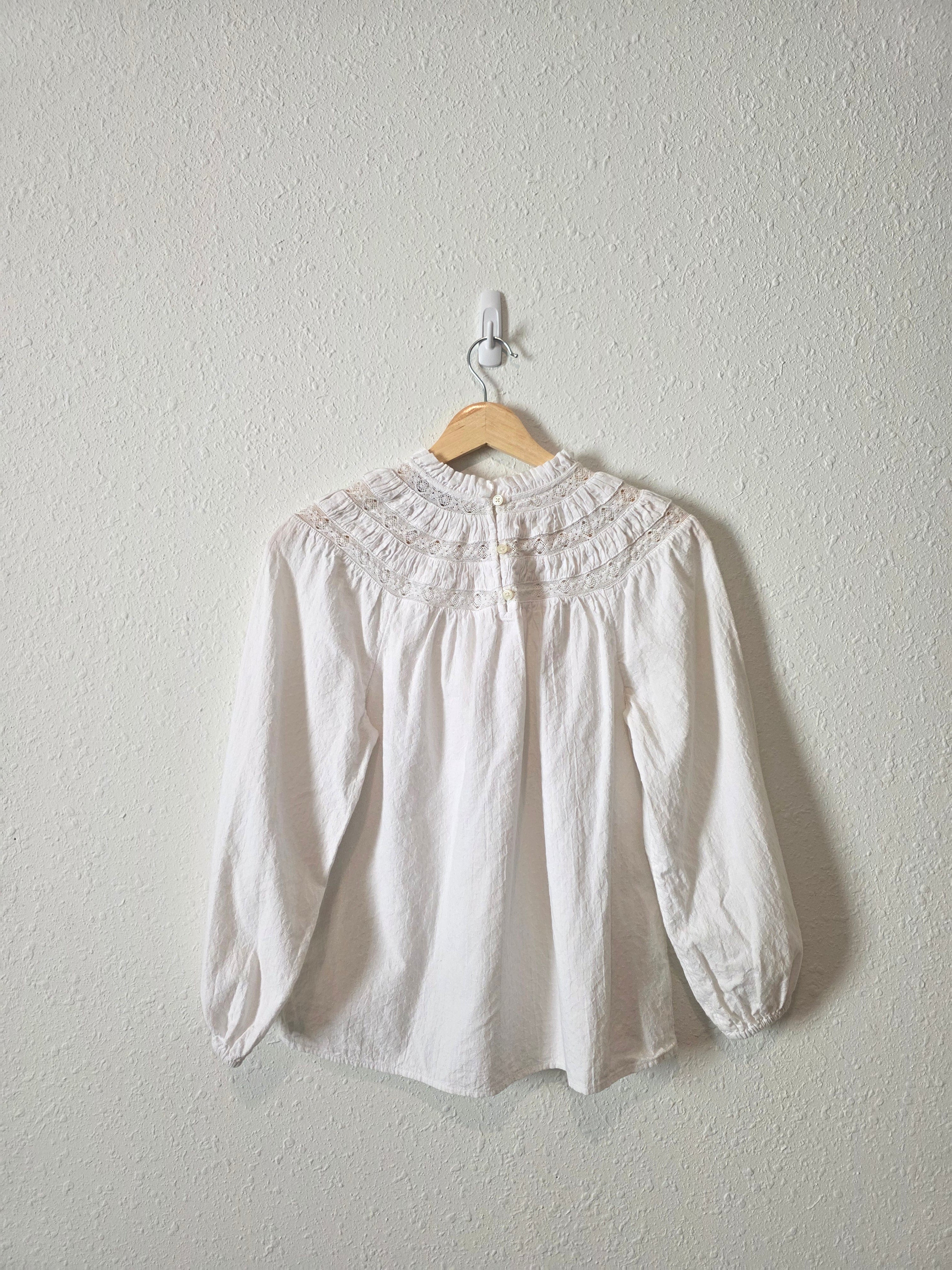 Loft Puff Sleeve Cotton Linen Top (XSP)