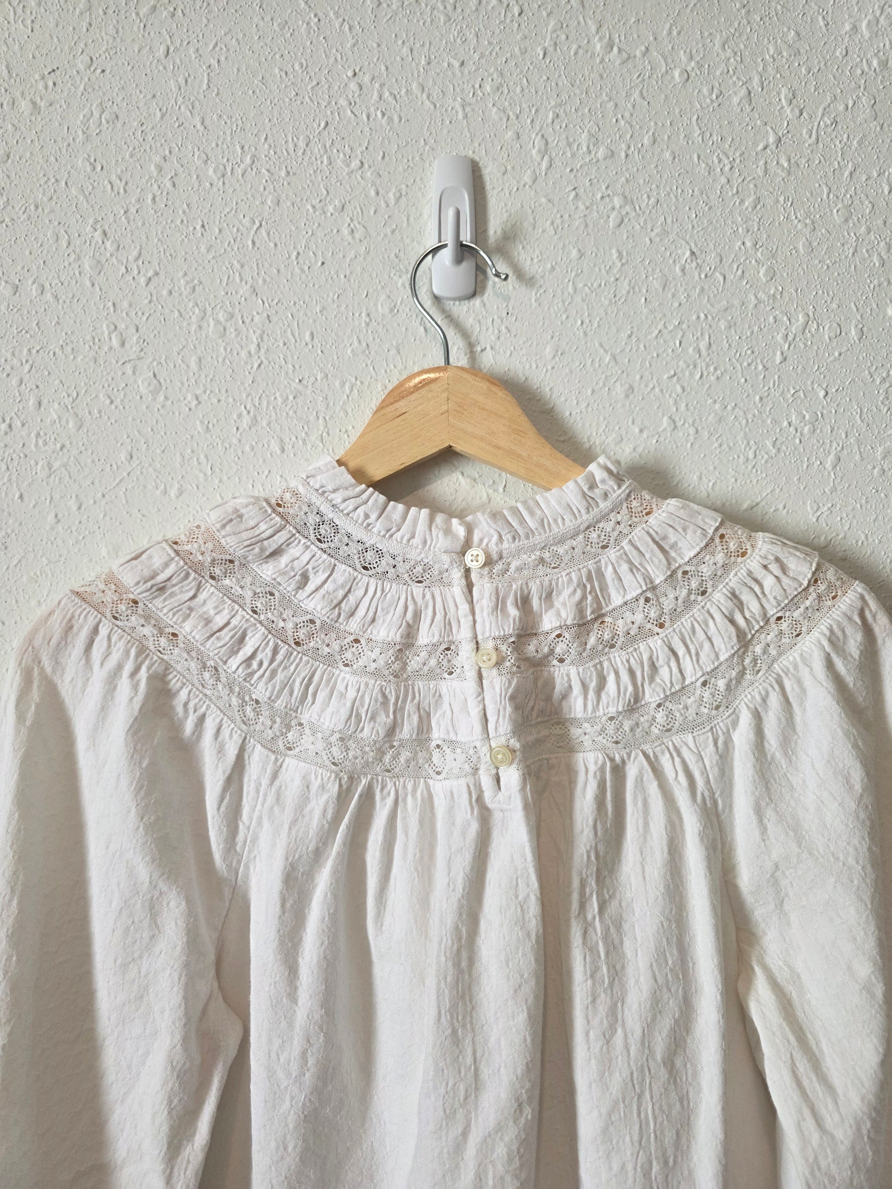 Loft Puff Sleeve Cotton Linen Top (XSP)