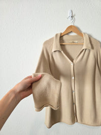 Vintage Button Front Cotton Cardigan (L)