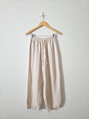 Magic Linen Neutral Gingham Pants (XS)