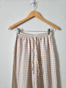 Magic Linen Neutral Gingham Pants (XS)