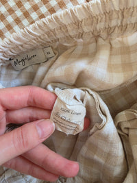 Magic Linen Neutral Gingham Pants (XS)