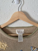 Vintage Embroidered Birdhouse Sweater (XL)