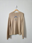 Vintage Embroidered Birdhouse Sweater (XL)