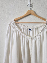 NEW Linen Blend Puff Sleeve Top (XXL)