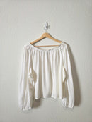 NEW Linen Blend Puff Sleeve Top (XXL)