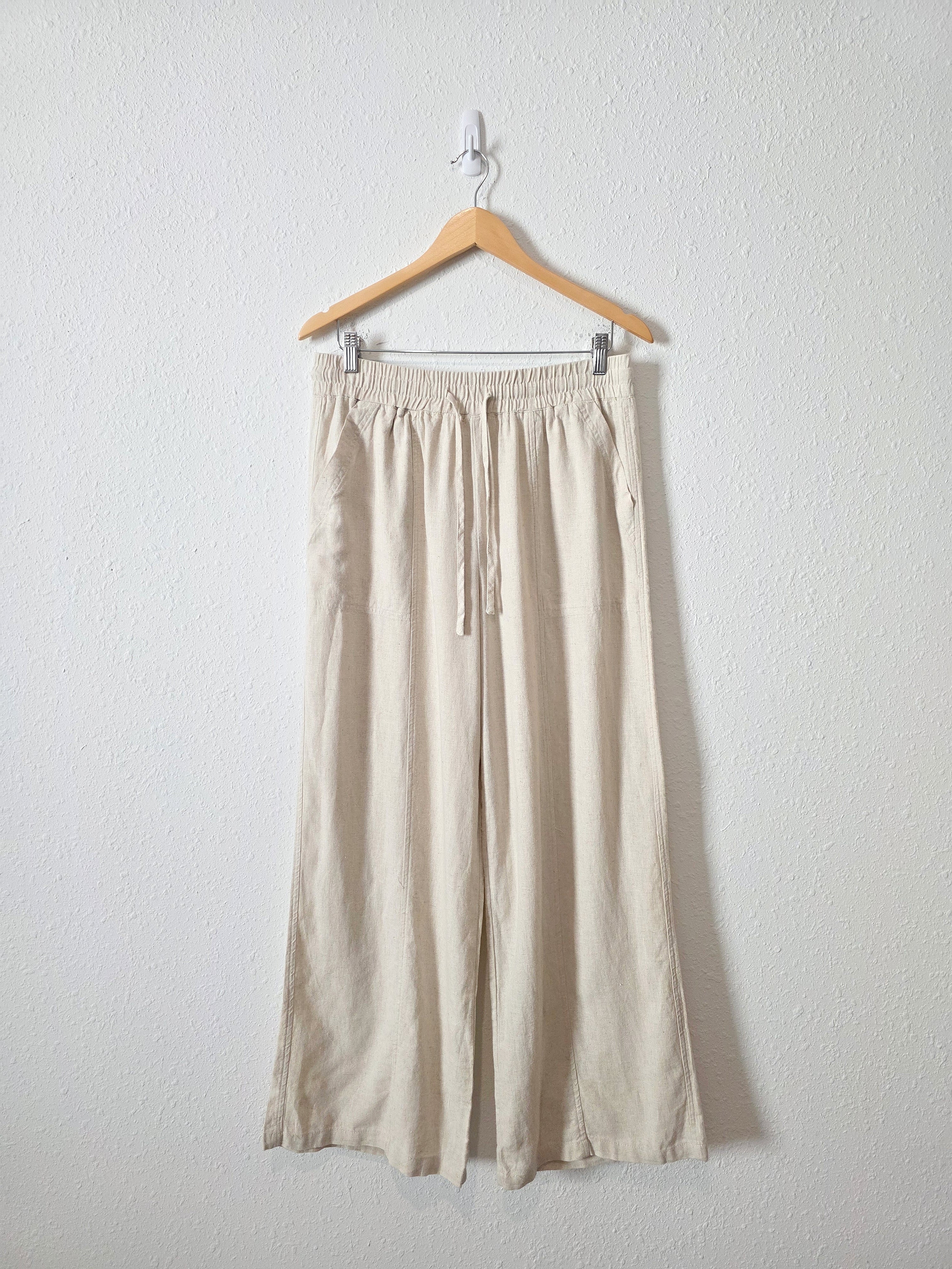 NEW Linen Blend Wide Leg Pant (M)