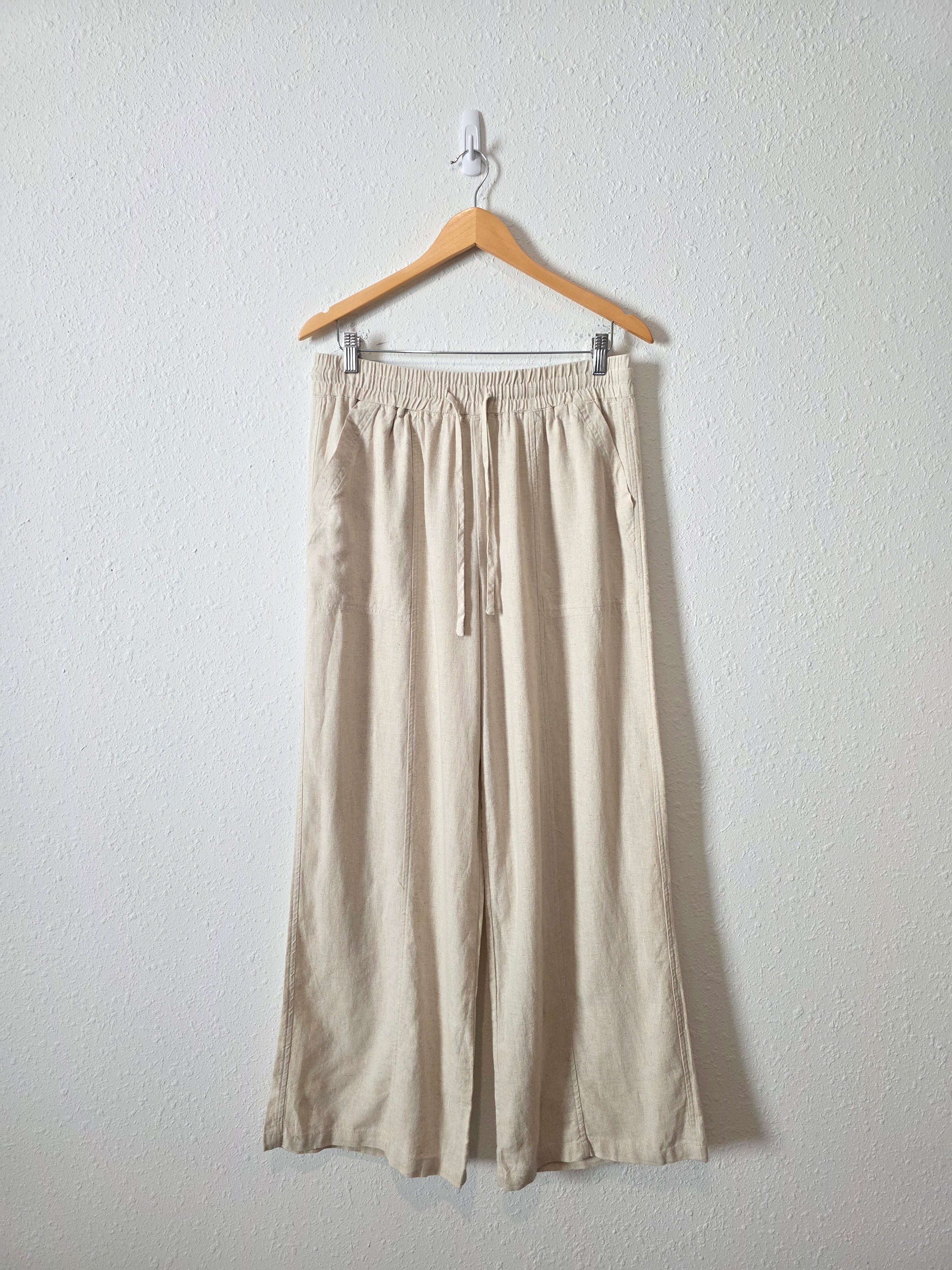 NEW Linen Blend Wide Leg Pant (M)