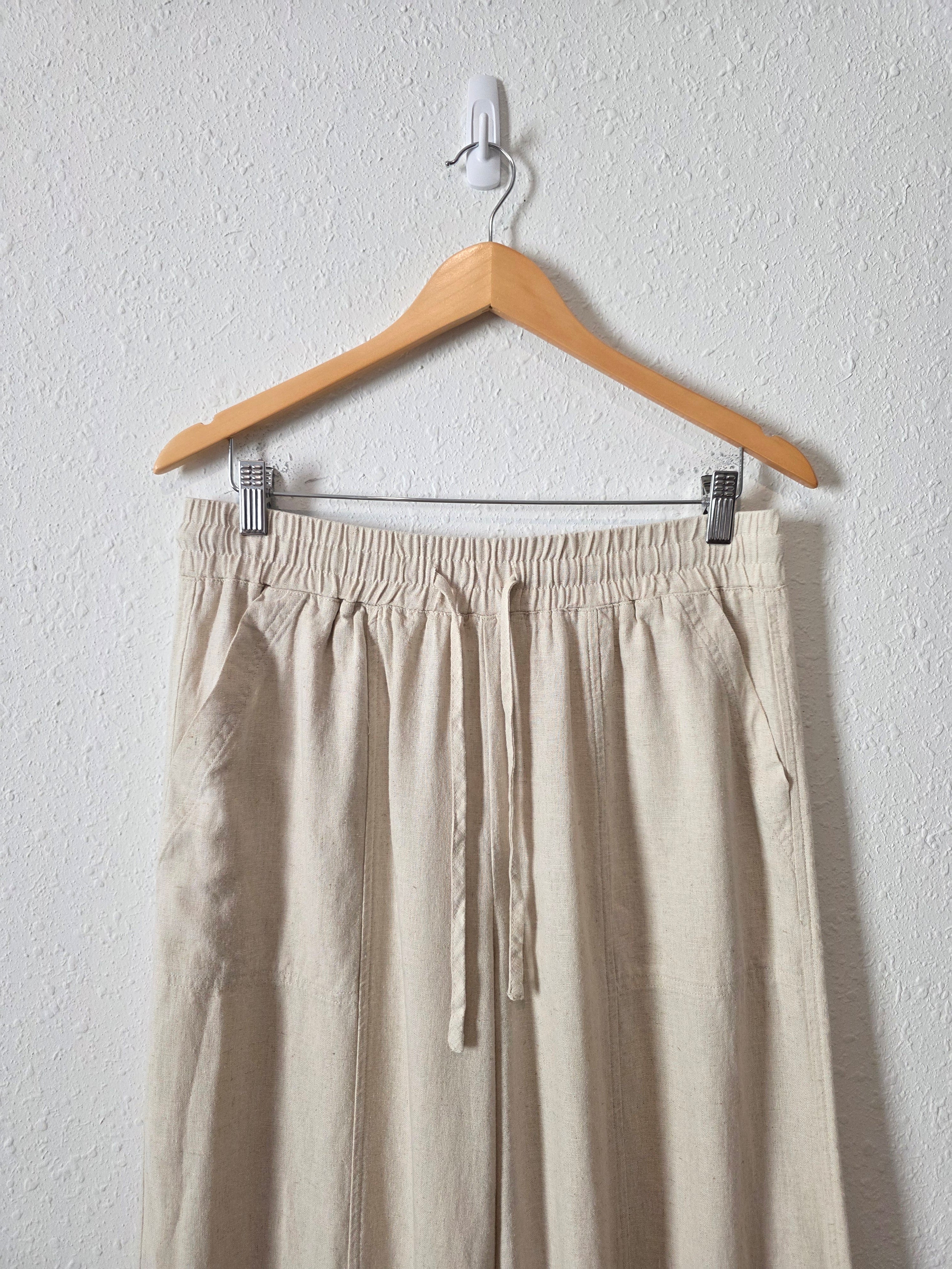 NEW Linen Blend Wide Leg Pant (M)