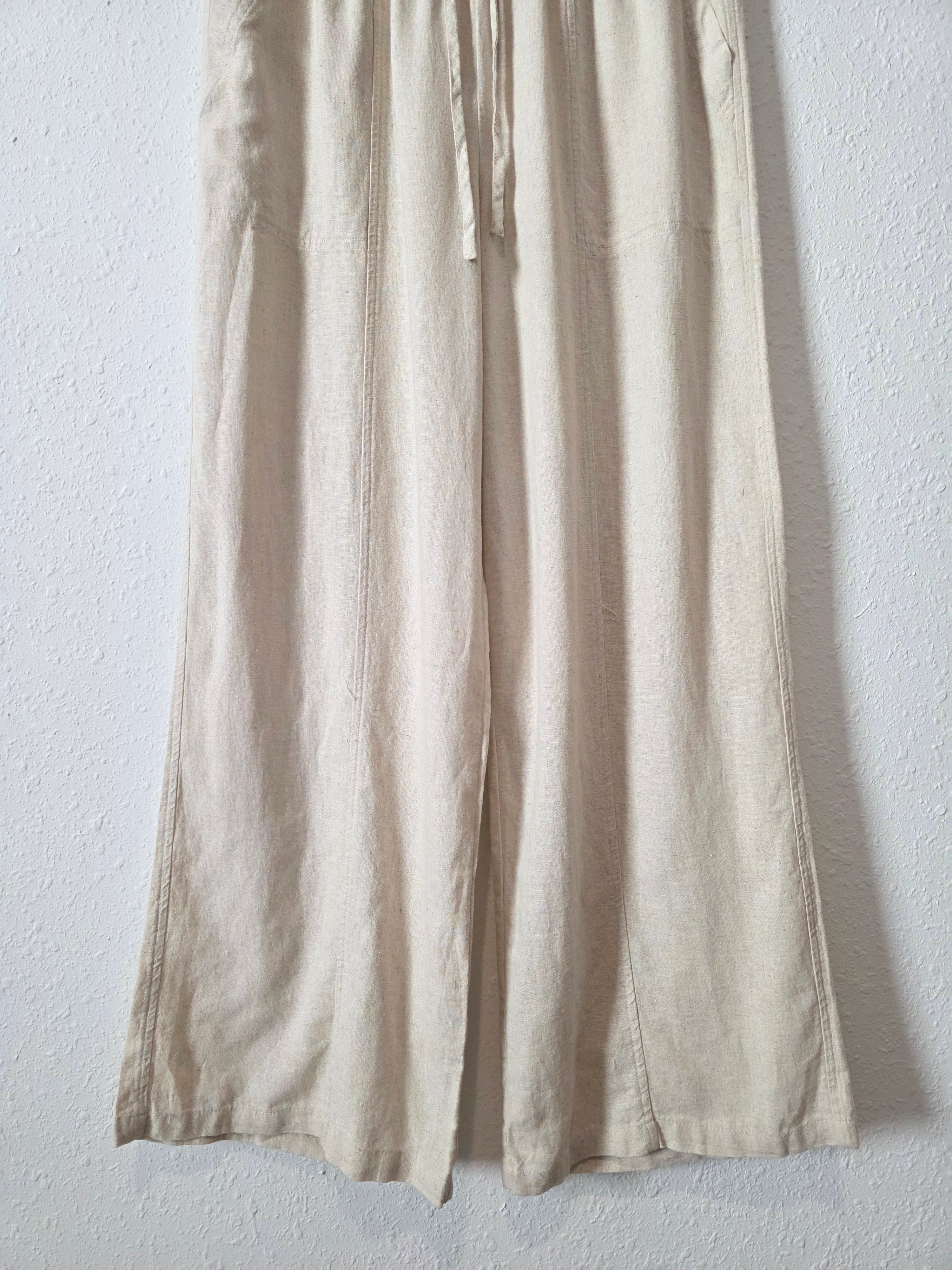 NEW Linen Blend Wide Leg Pant (M)