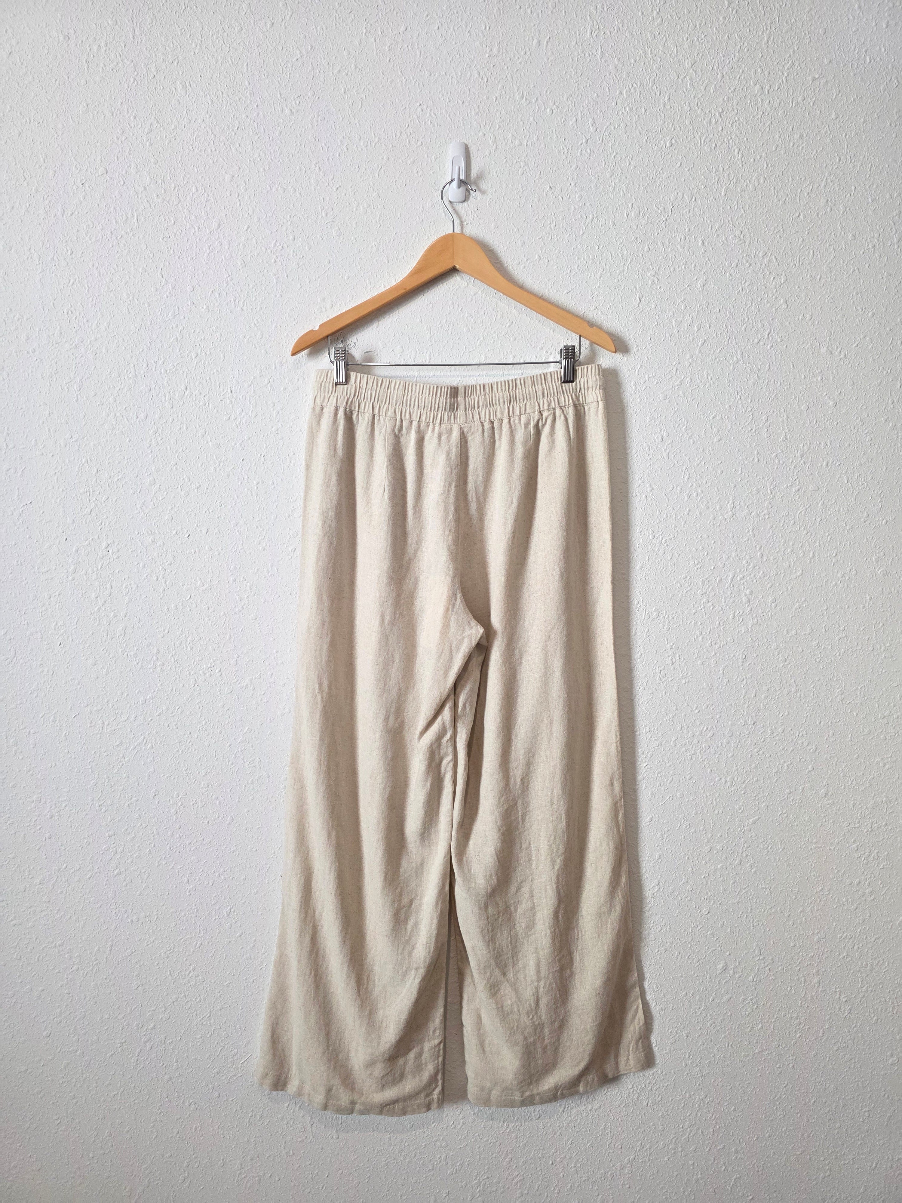 NEW Linen Blend Wide Leg Pant (M)