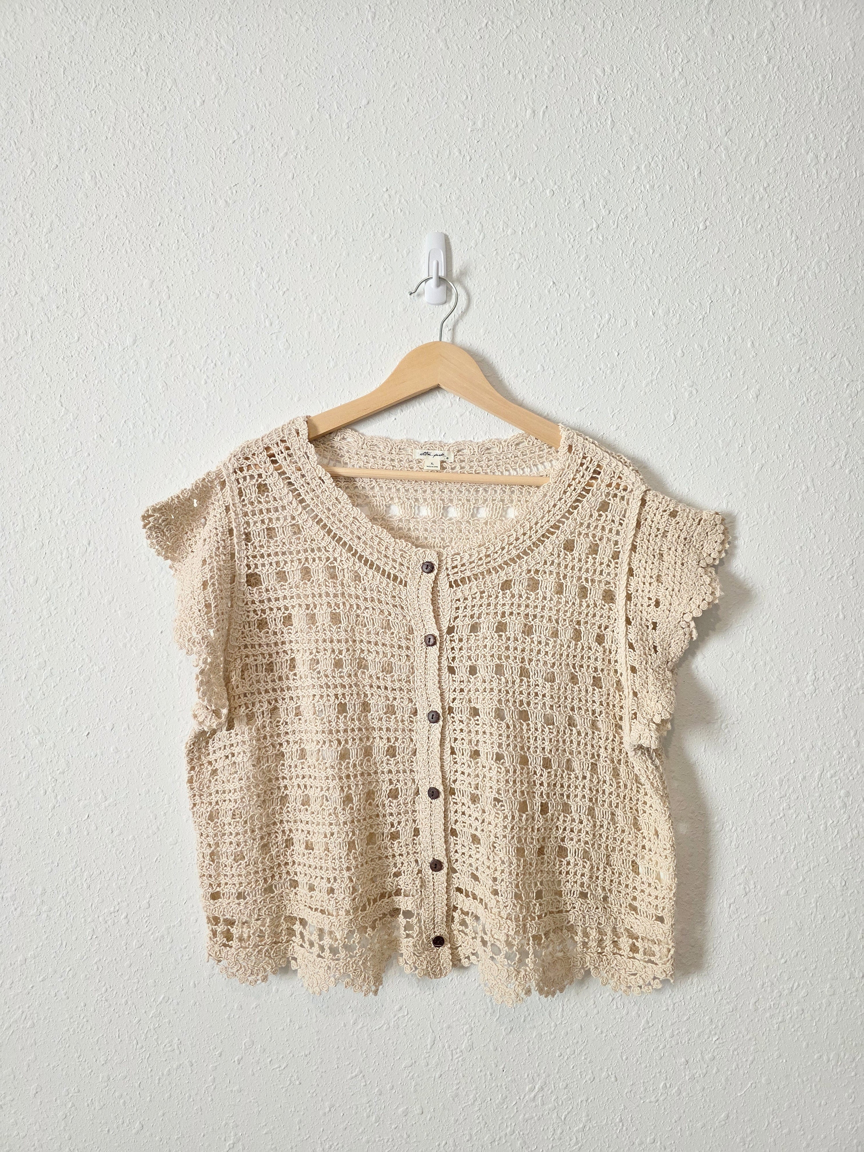 Crochet Knit Cotton Top (XL)