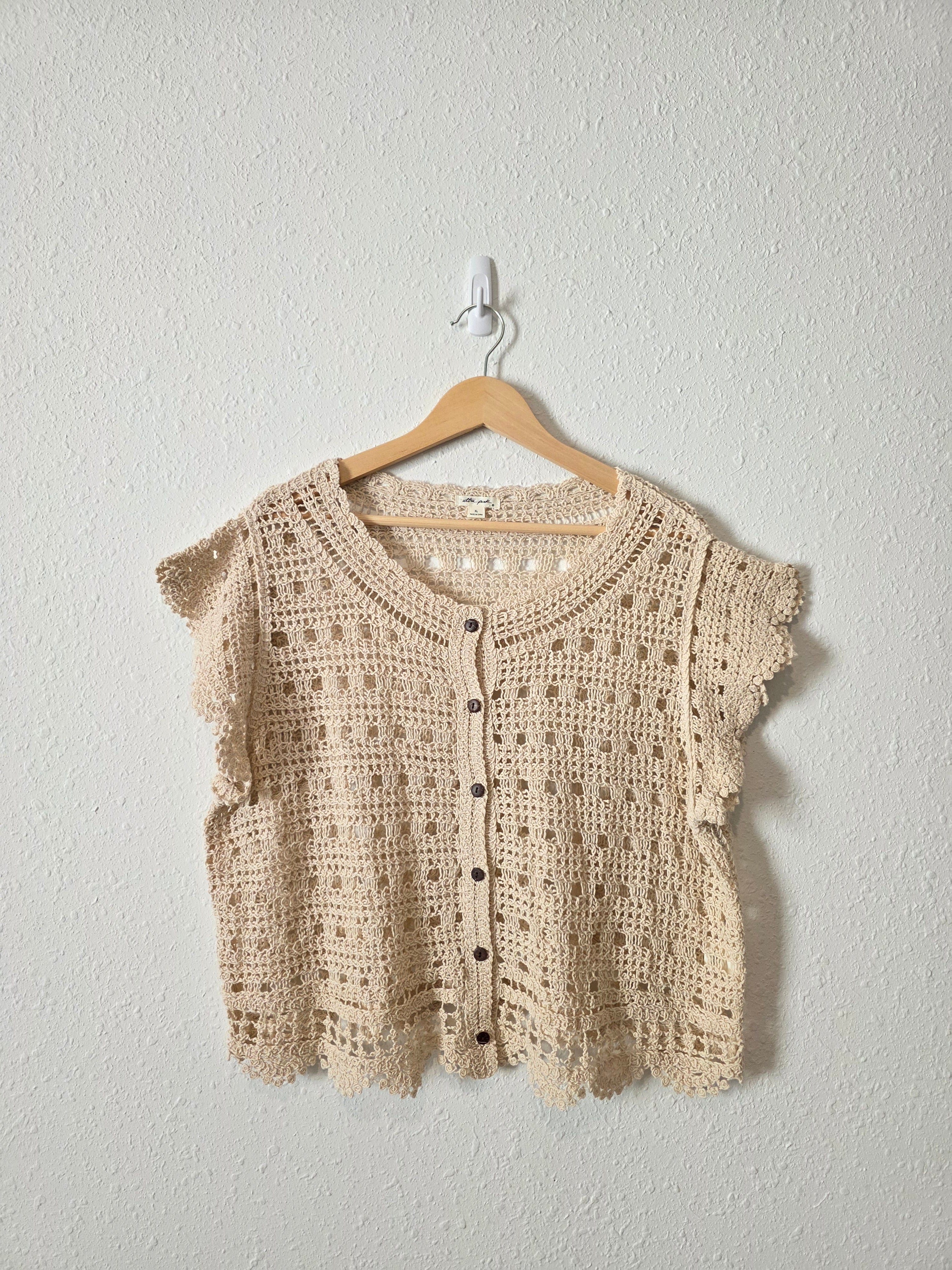 Crochet Knit Cotton Top (XL)