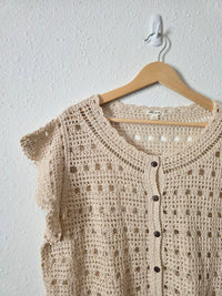 Crochet Knit Cotton Top (XL)