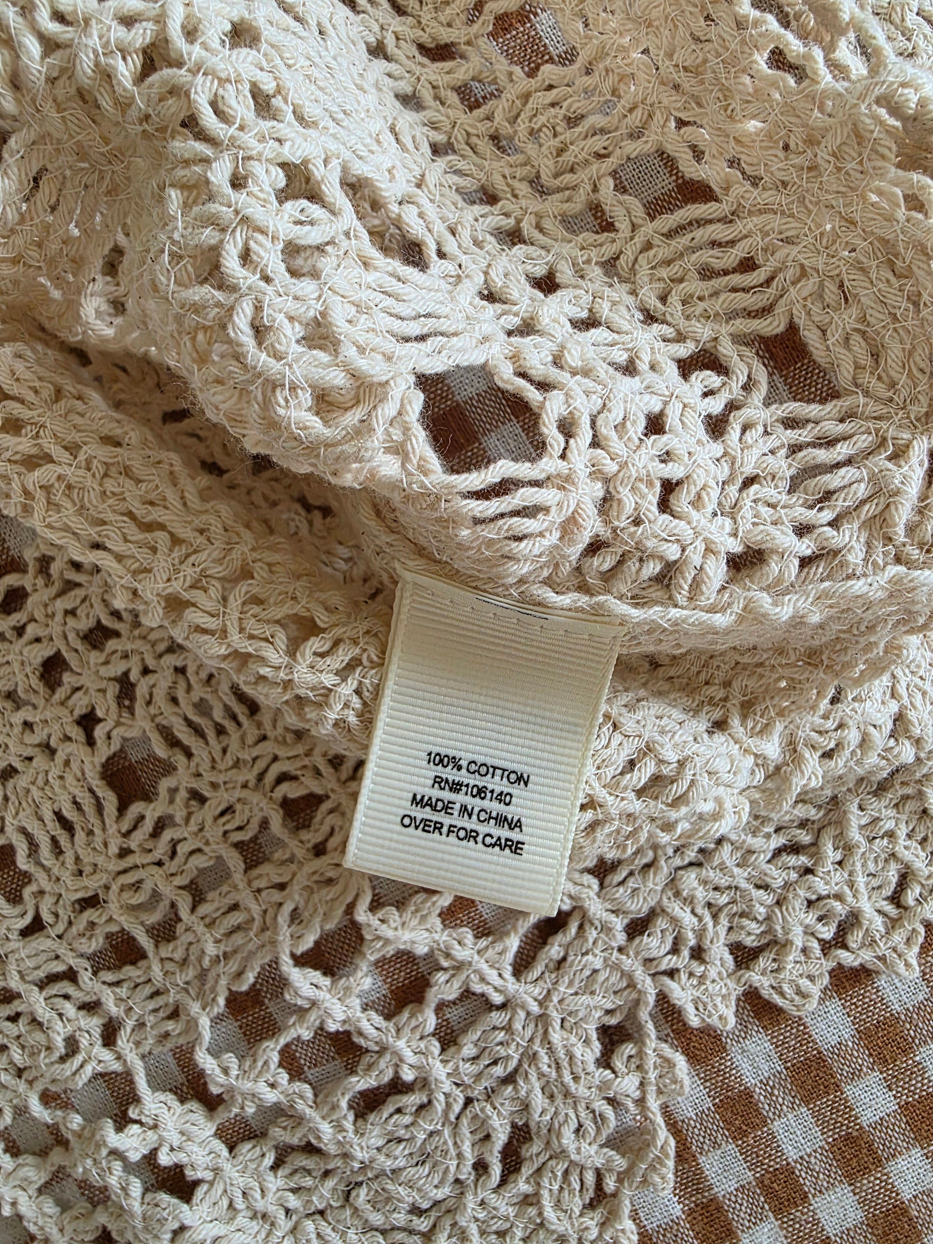 Crochet Knit Cotton Top (XL)