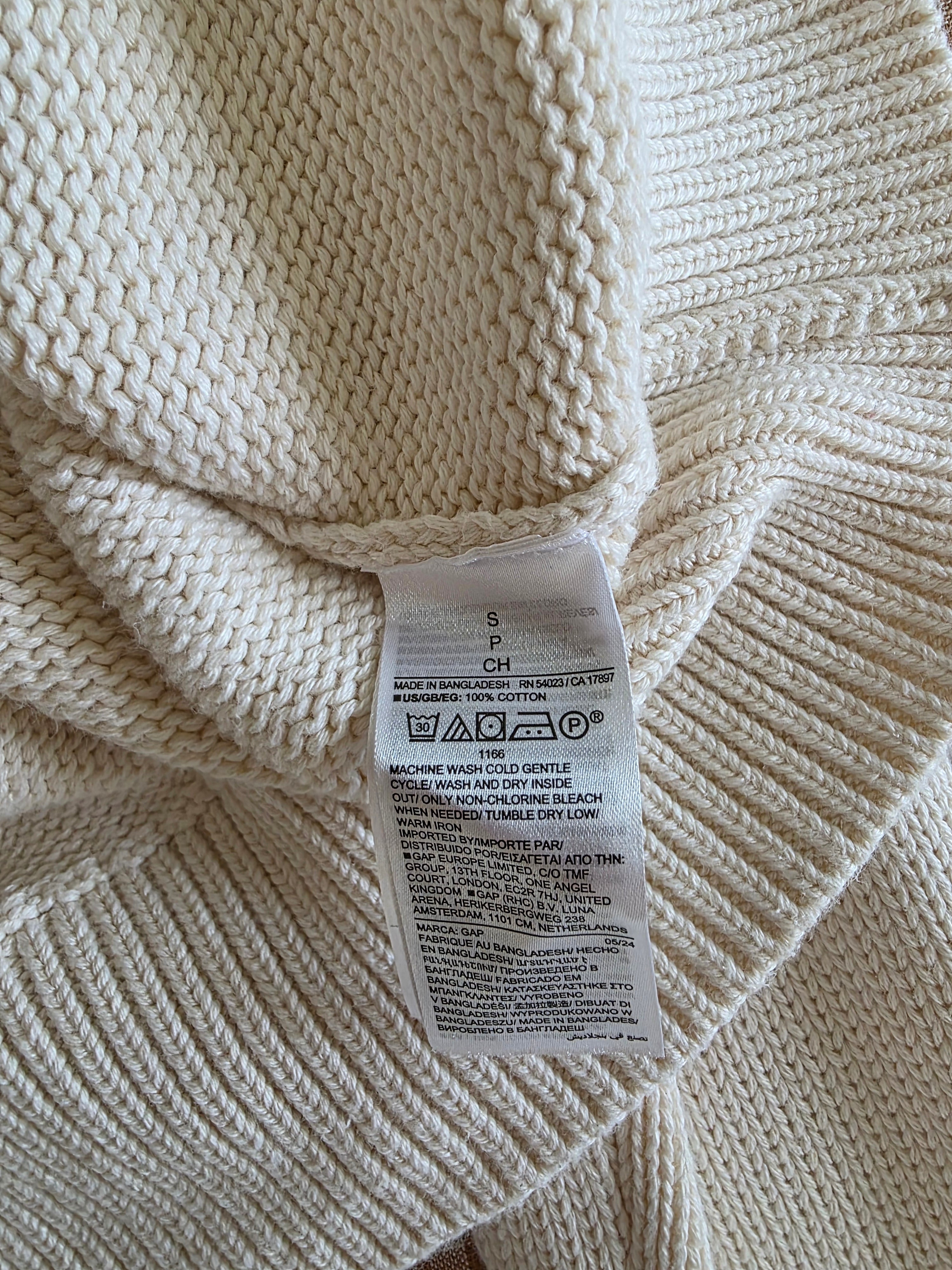 Gap Cream Cotton Rollneck Sweater (S)