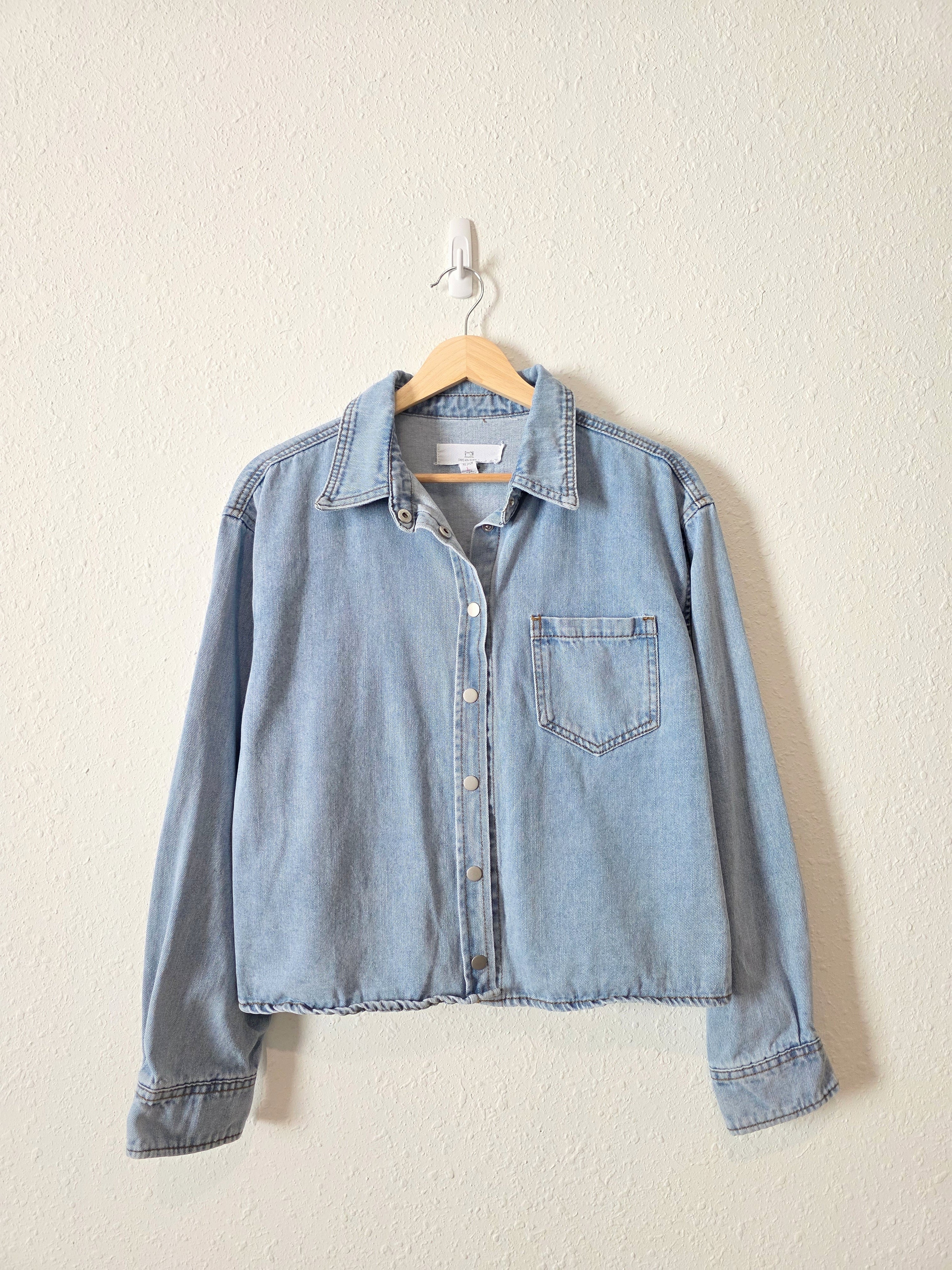 Boxy Denim Button Up Shirt (M)