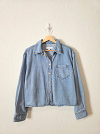 Boxy Denim Button Up Shirt (M)