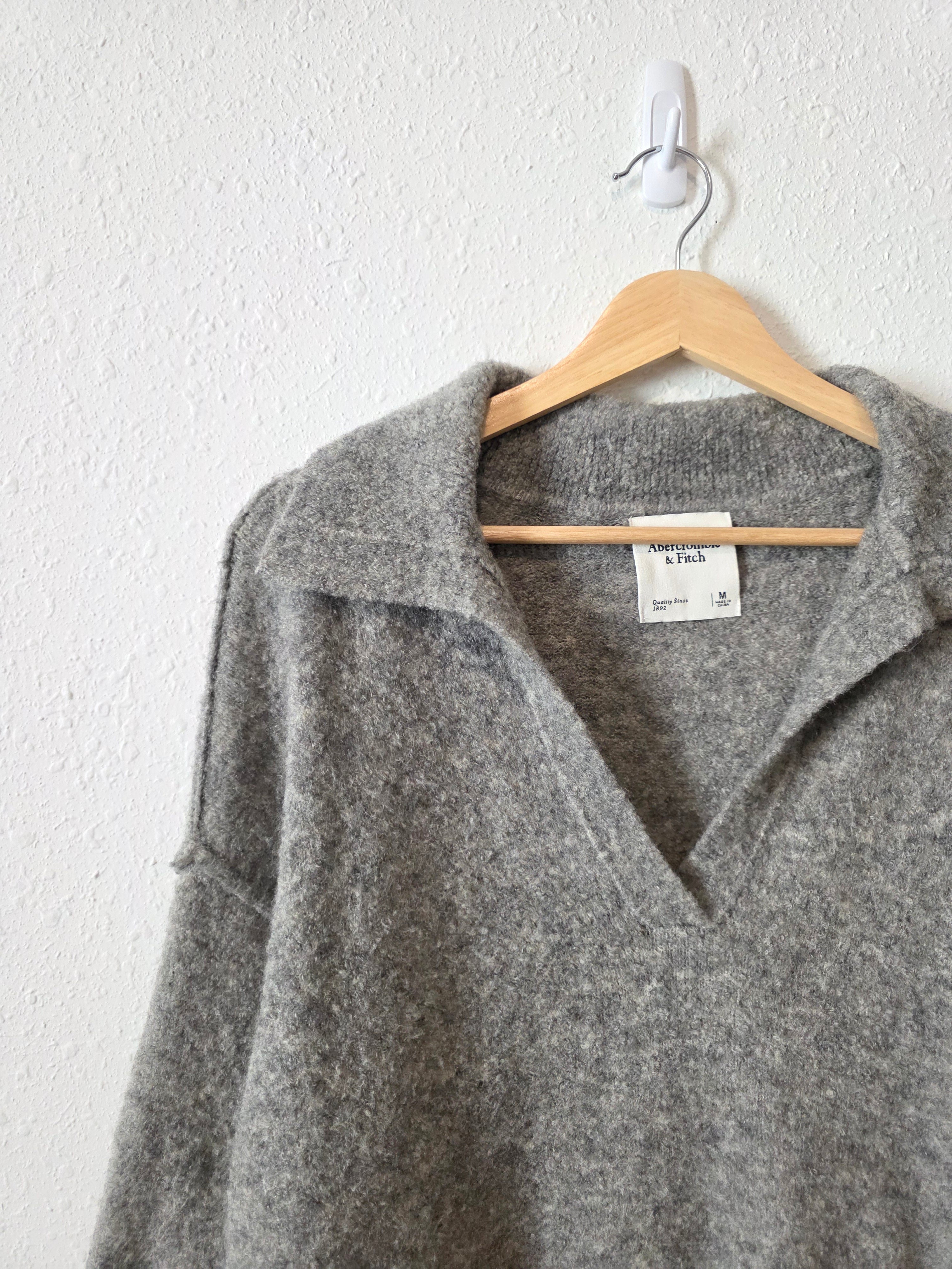 Abercrombie Gray Collared Sweater (M)