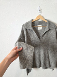 Abercrombie Gray Collared Sweater (M)