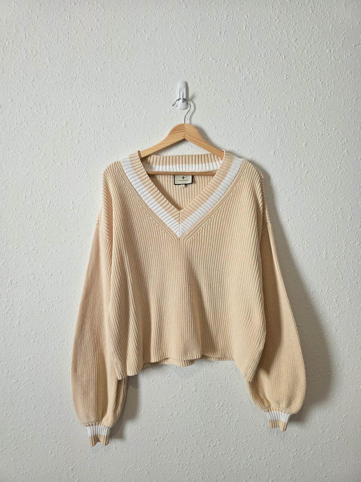 Tuckernuck V Neck Cotton Sweater (S)