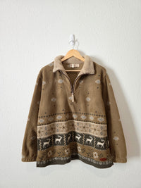 Vintage Woolrich Sherpa Quarter Zip Pullover (M)