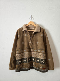 Vintage Woolrich Sherpa Quarter Zip Pullover (M)