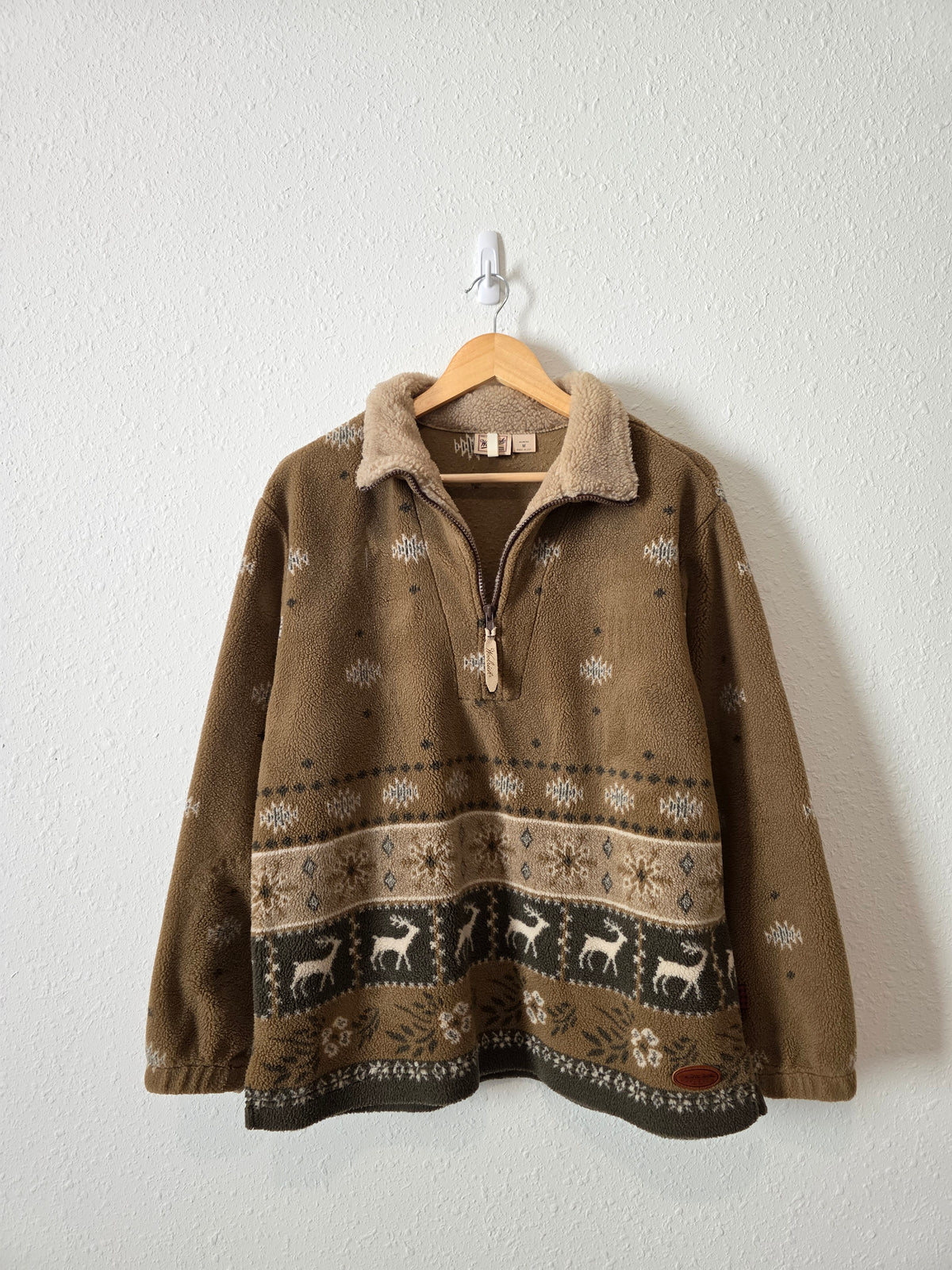Vintage Woolrich Sherpa Quarter Zip Pullover (M)