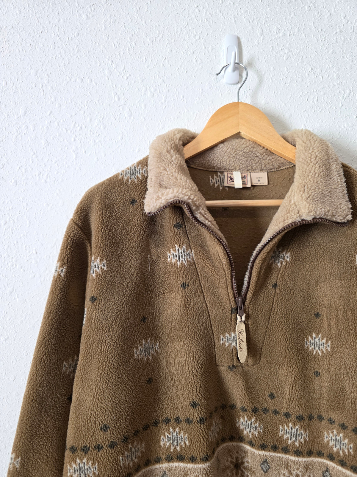 Vintage Woolrich Sherpa Quarter Zip Pullover (M)