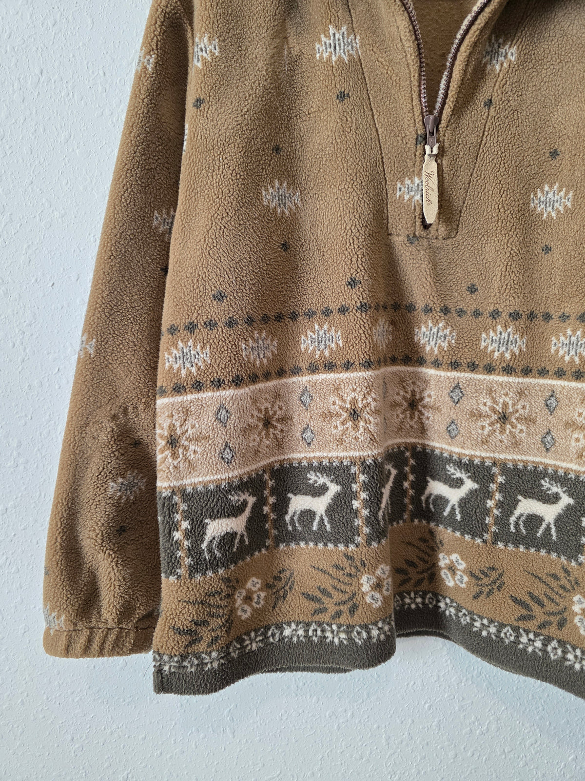 Vintage Woolrich Sherpa Quarter Zip Pullover (M)