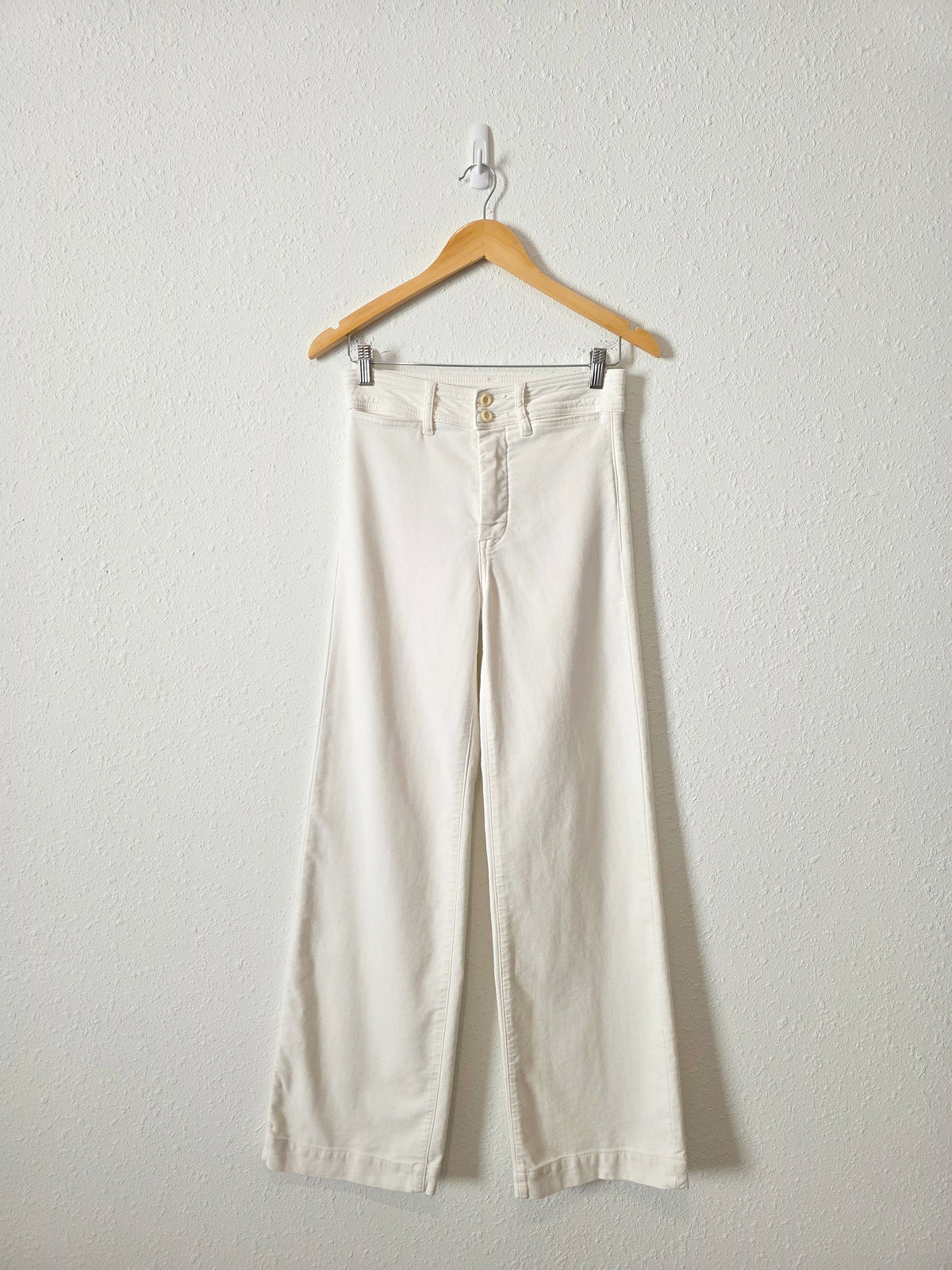 Faherty Ecru Wide Leg Pant (26)