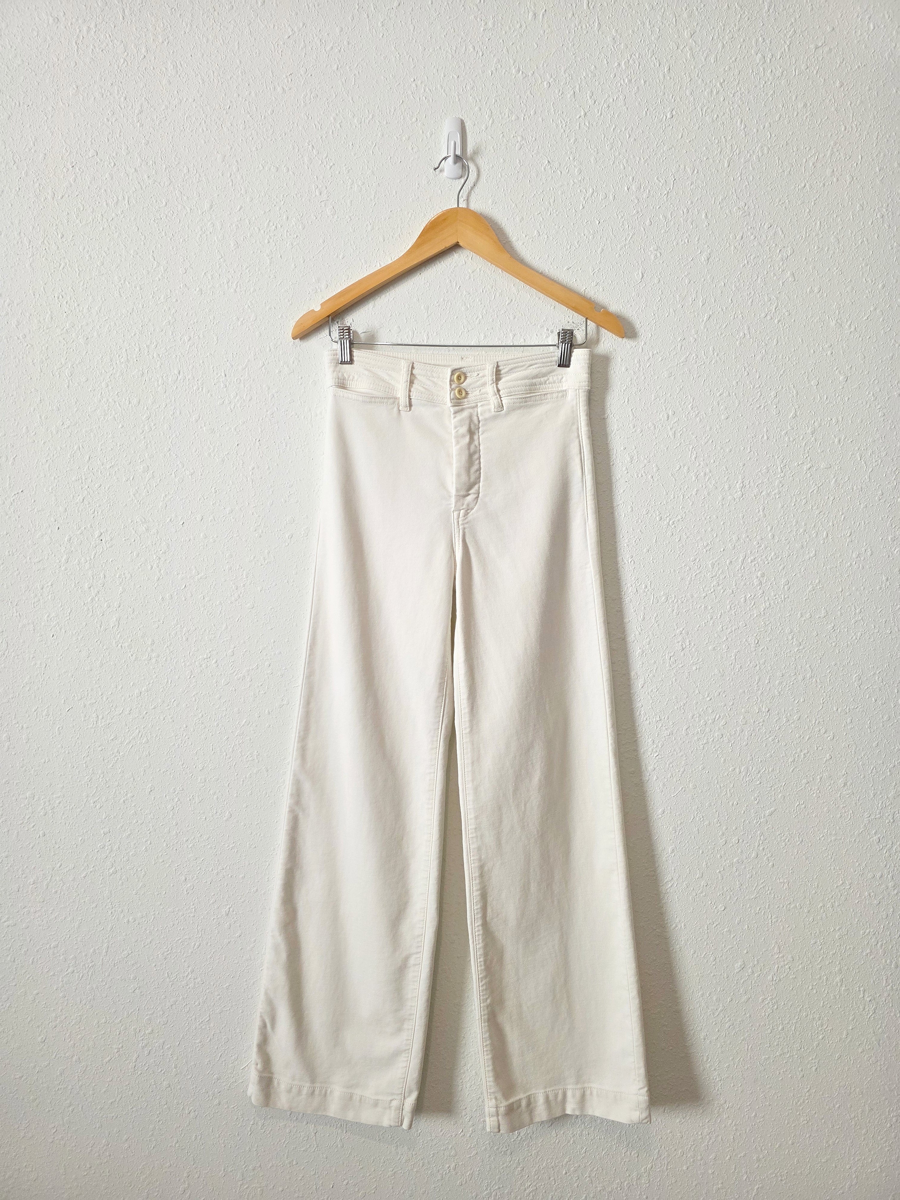 Faherty Ecru Wide Leg Pant (26)
