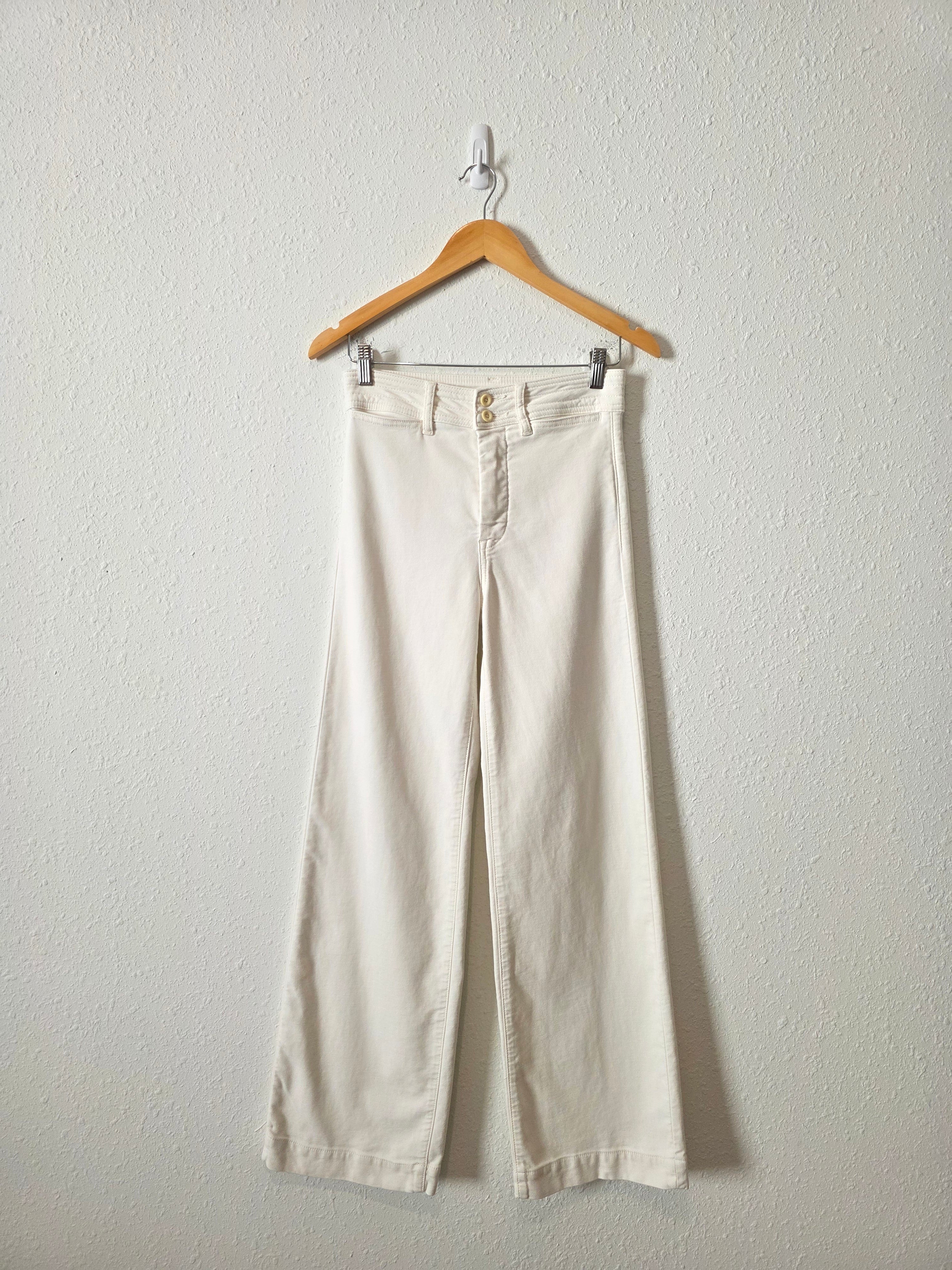 Faherty Ecru Wide Leg Pant (26)