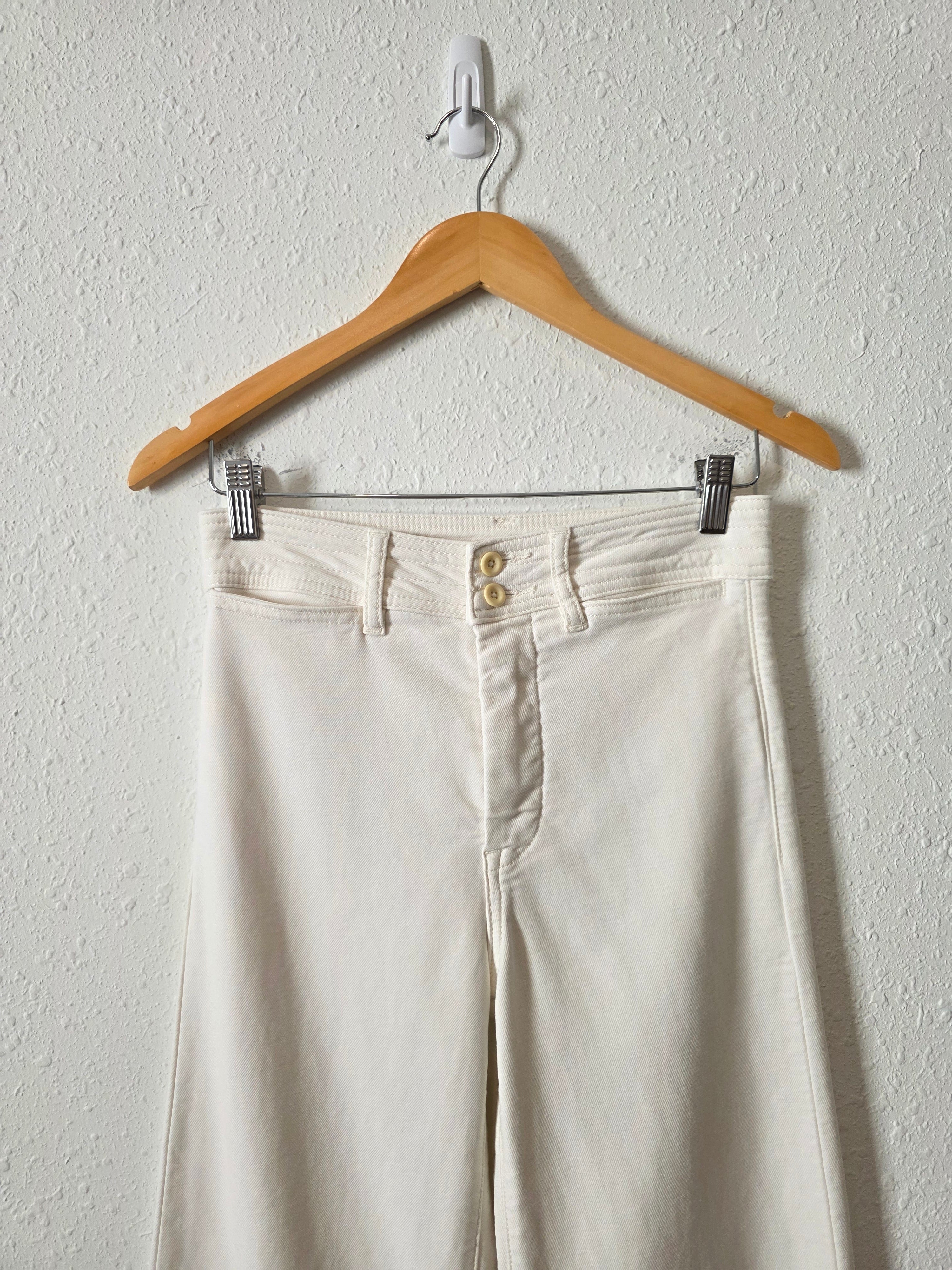 Faherty Ecru Wide Leg Pant (26)