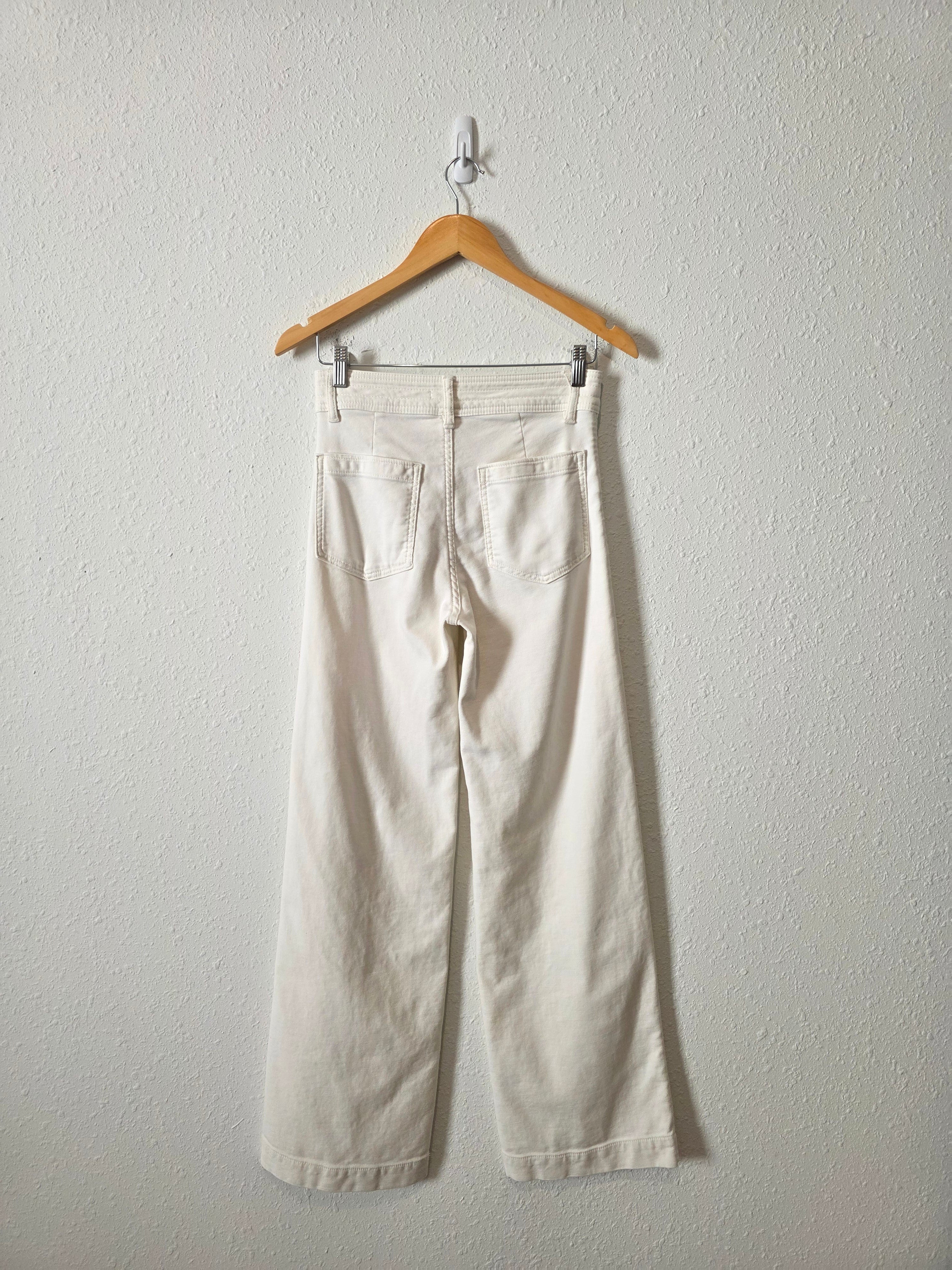 Faherty Ecru Wide Leg Pant (26)