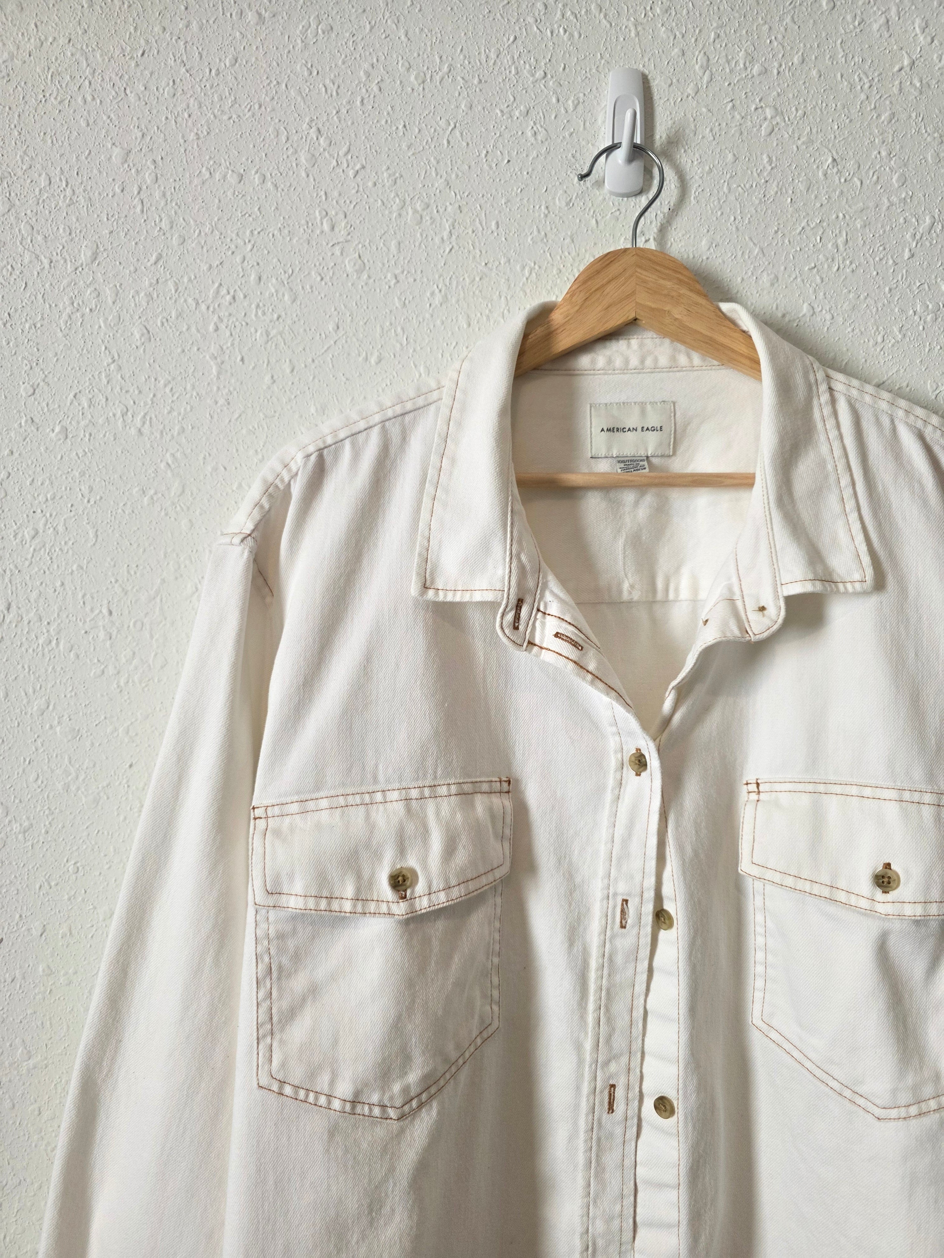 Oversized Denim Button Up Shirt (XXL)