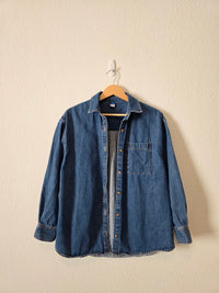 Denim Button Up Shirt Jacket (XS)