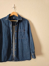 Denim Button Up Shirt Jacket (XS)
