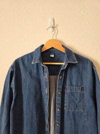 Denim Button Up Shirt Jacket (XS)