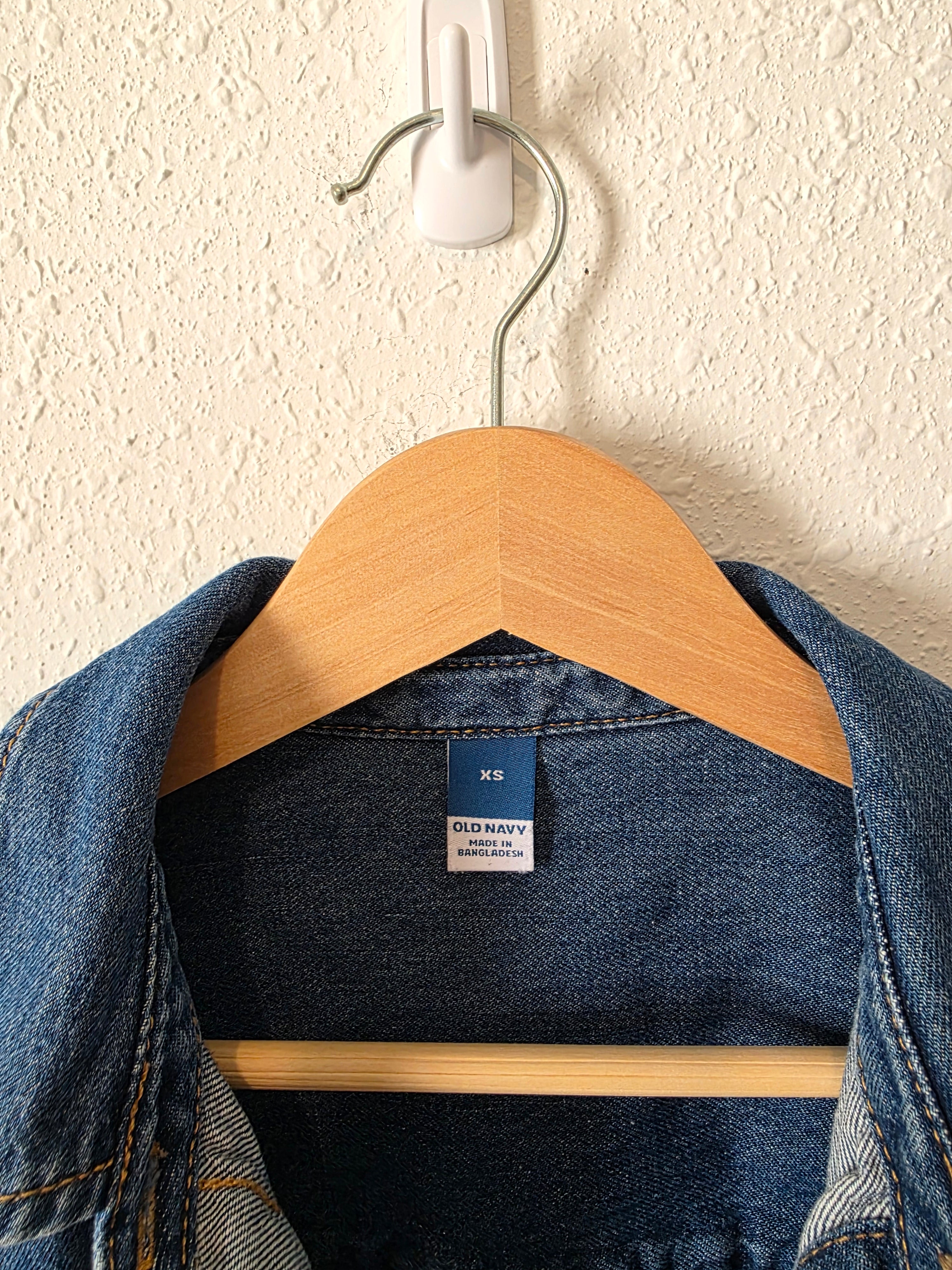 Denim Button Up Shirt Jacket (XS)